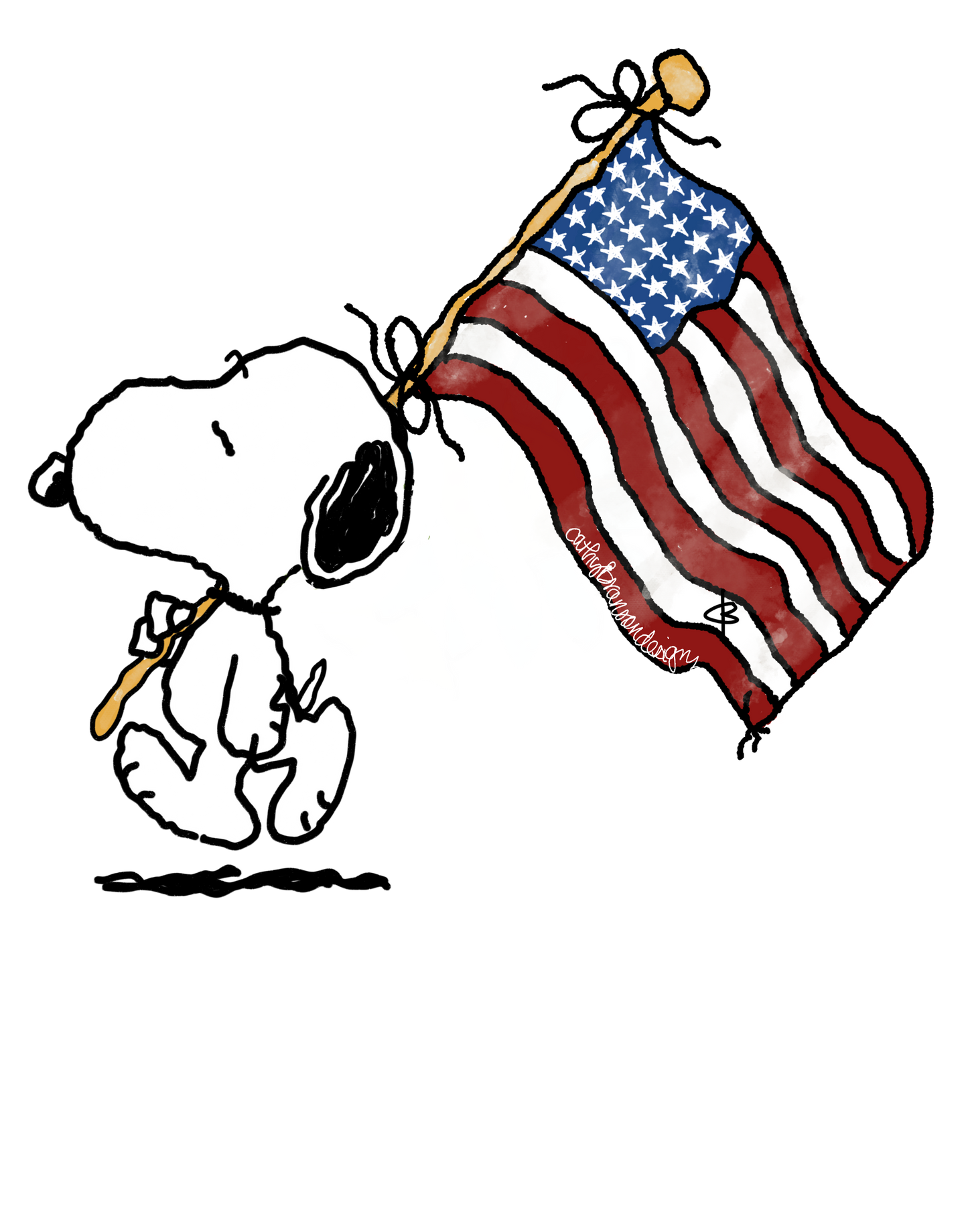 Snoopy with American flag