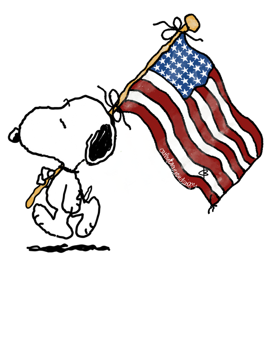 Snoopy with American flag