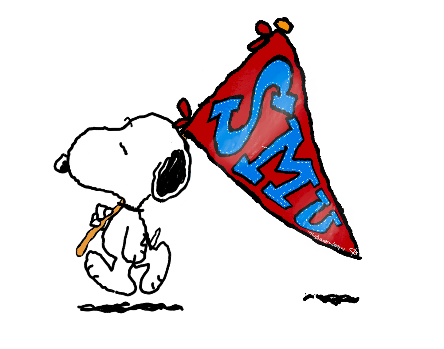 HOODIE SWEATSHIRT Snoopy with team flag