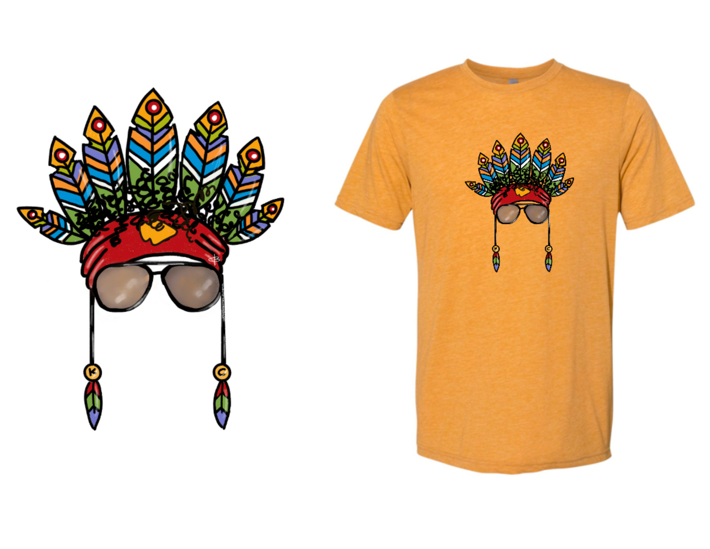 Chiefs feathers tee