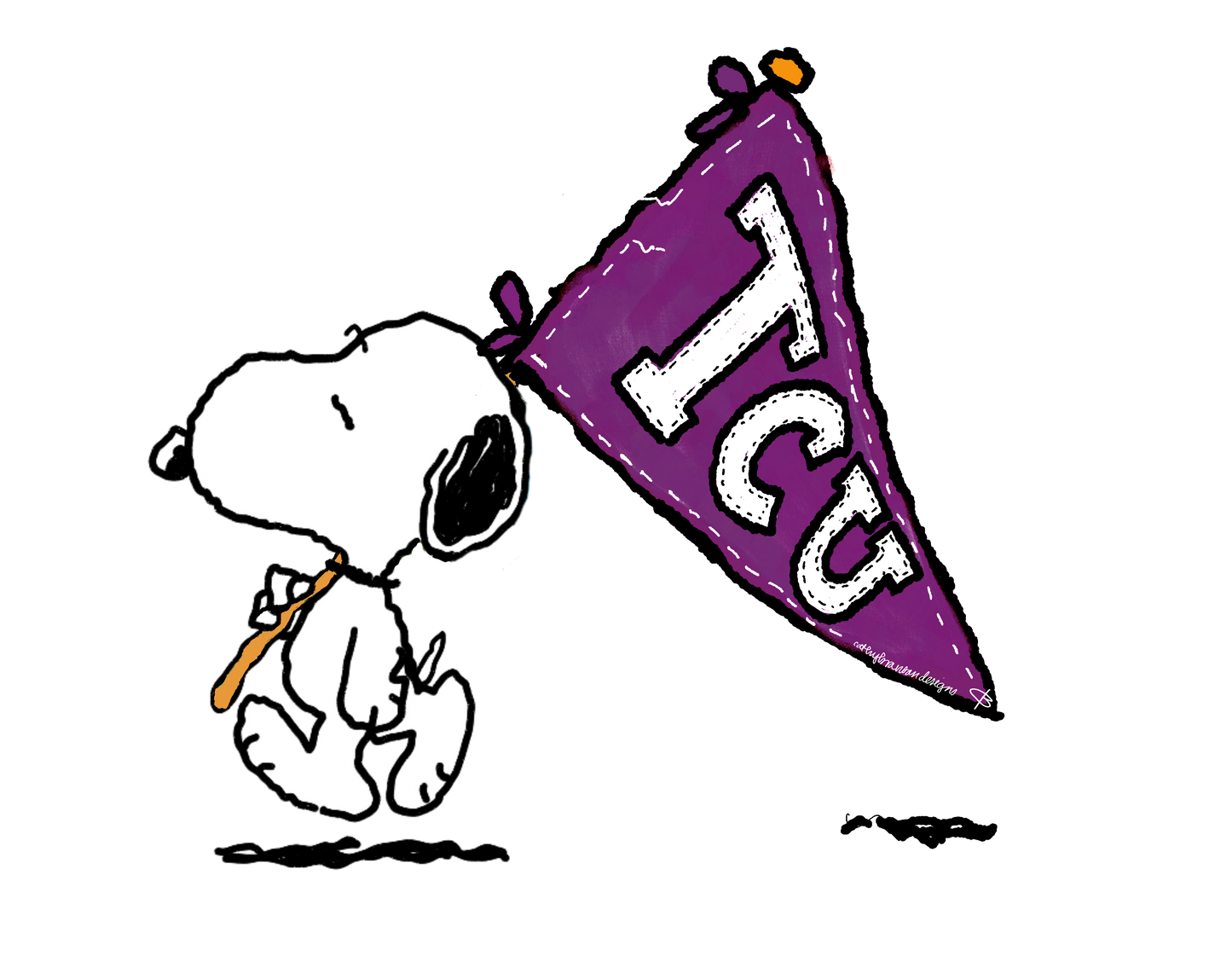 HOODIE SWEATSHIRT Snoopy with team flag